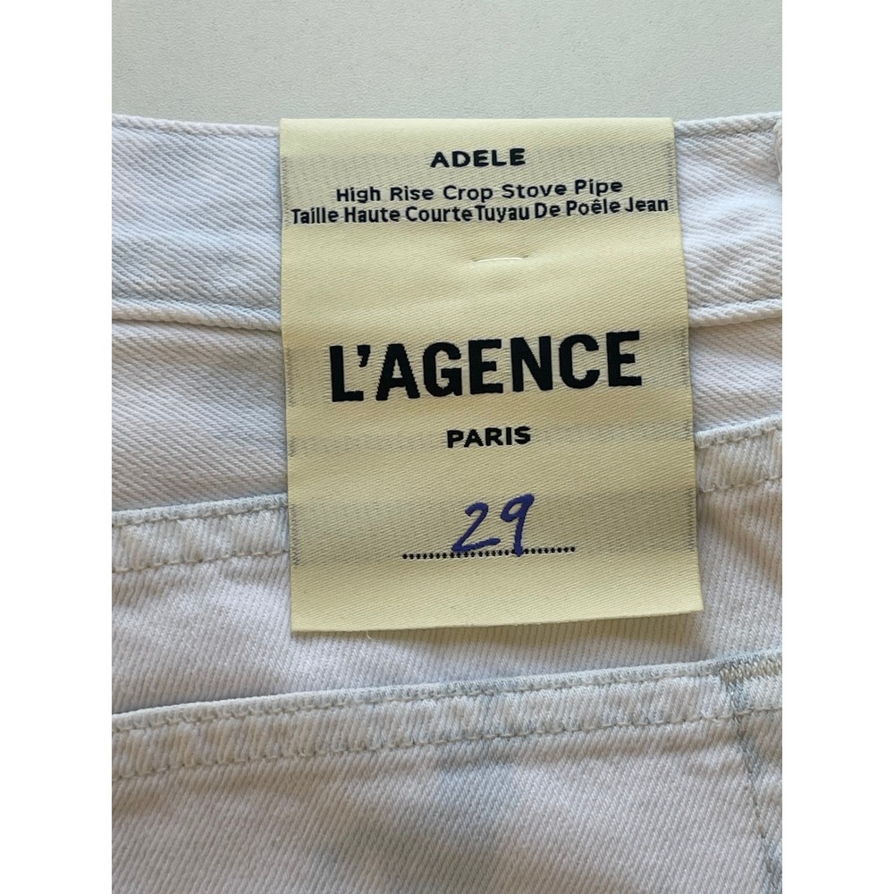 LAGENCE Adele High Rise Crop Stove Pipe Jeans Bleached Distressed Size 29 New - Picture 4 of 8